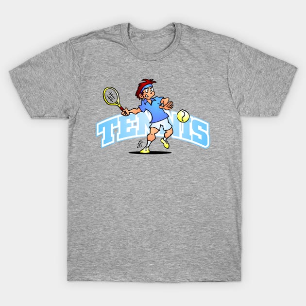 Tennis player hiting a forehand T-Shirt by Cardvibes